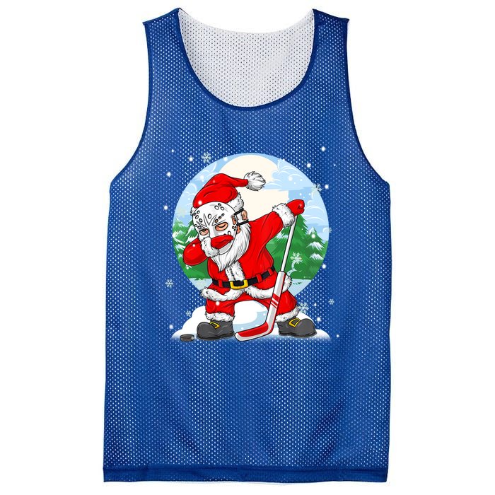 Funny Santa Claus Dabbing Ice Hockey Players Merry Christmas Gift Mesh Reversible Basketball Jersey Tank