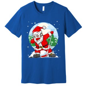 Funny Santa Claus Dabbing Ice Hockey Players Merry Christmas Gift Premium T-Shirt