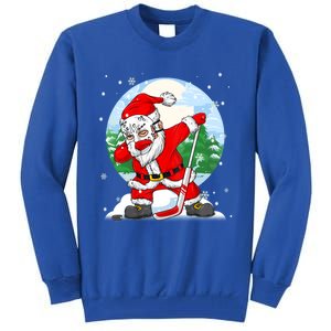 Funny Santa Claus Dabbing Ice Hockey Players Merry Christmas Gift Tall Sweatshirt