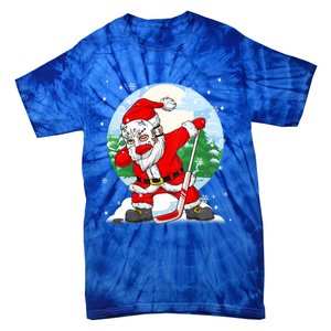 Funny Santa Claus Dabbing Ice Hockey Players Merry Christmas Gift Tie-Dye T-Shirt