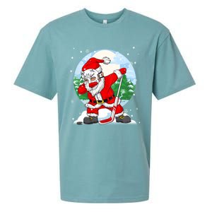 Funny Santa Claus Dabbing Ice Hockey Players Merry Christmas Gift Sueded Cloud Jersey T-Shirt