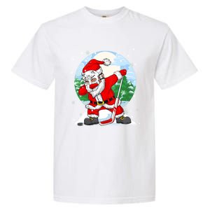 Funny Santa Claus Dabbing Ice Hockey Players Merry Christmas Gift Garment-Dyed Heavyweight T-Shirt