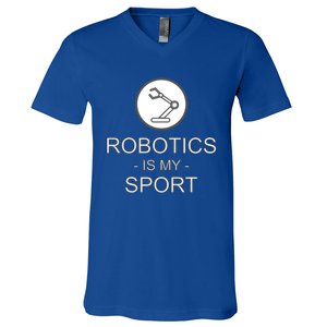 Funny Science Coding Coder Robotics Is My Sport Saying Gift V-Neck T-Shirt