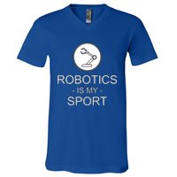 Funny Science Coding Coder Robotics Is My Sport Saying Gift V-Neck T-Shirt