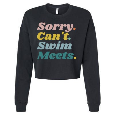 Funny Sorry Can't Swim Meets Bye Swimming Cropped Pullover Crew