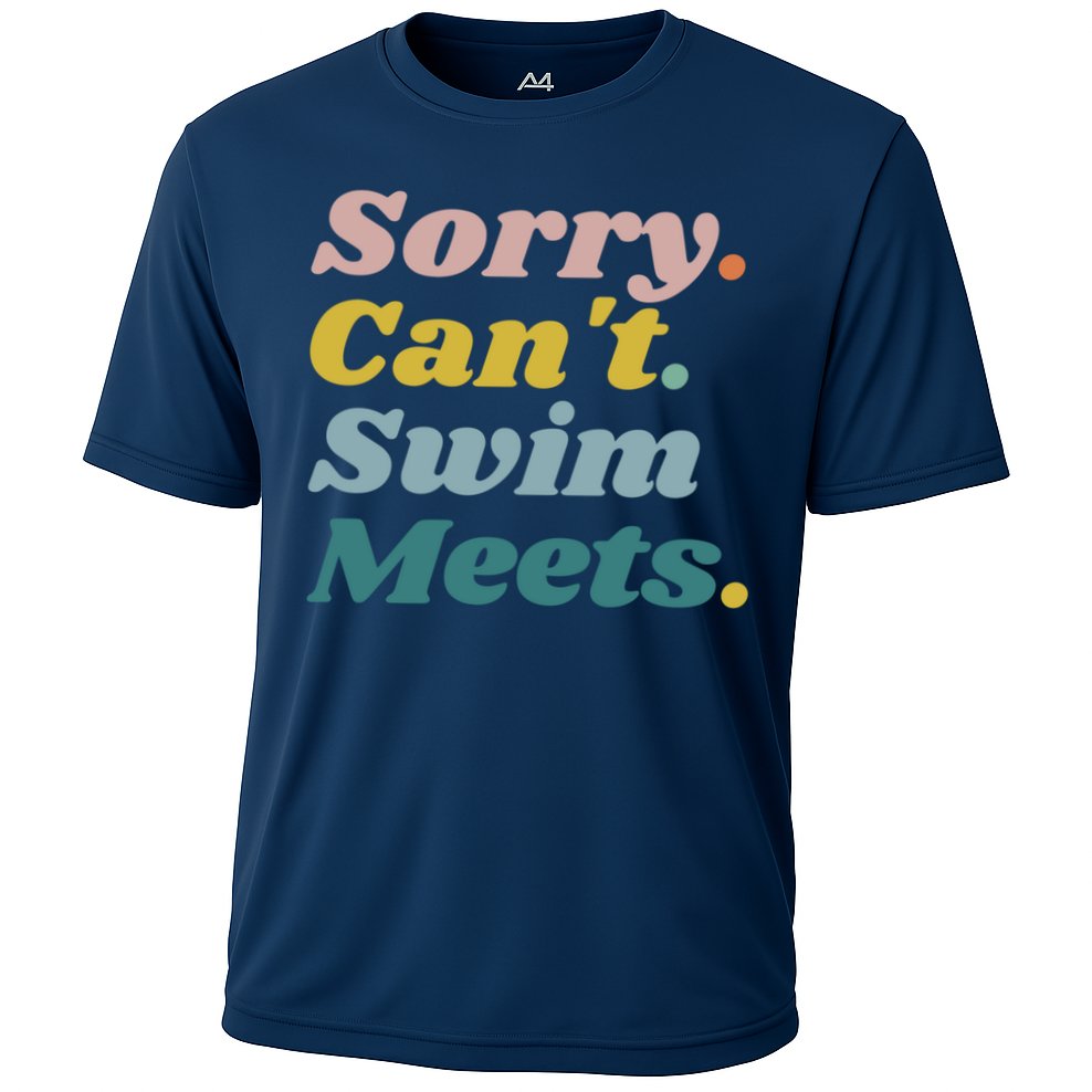 Funny Sorry Can't Swim Meets Bye Swimming Performance Shirt