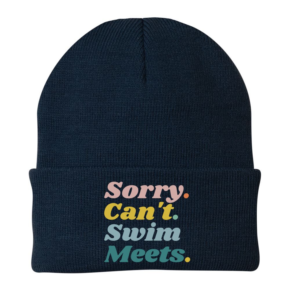 Funny Sorry Can't Swim Meets Bye Swimming Beanie
