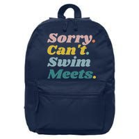 Funny Sorry Can't Swim Meets Bye Swimming 16 in Basic Backpack