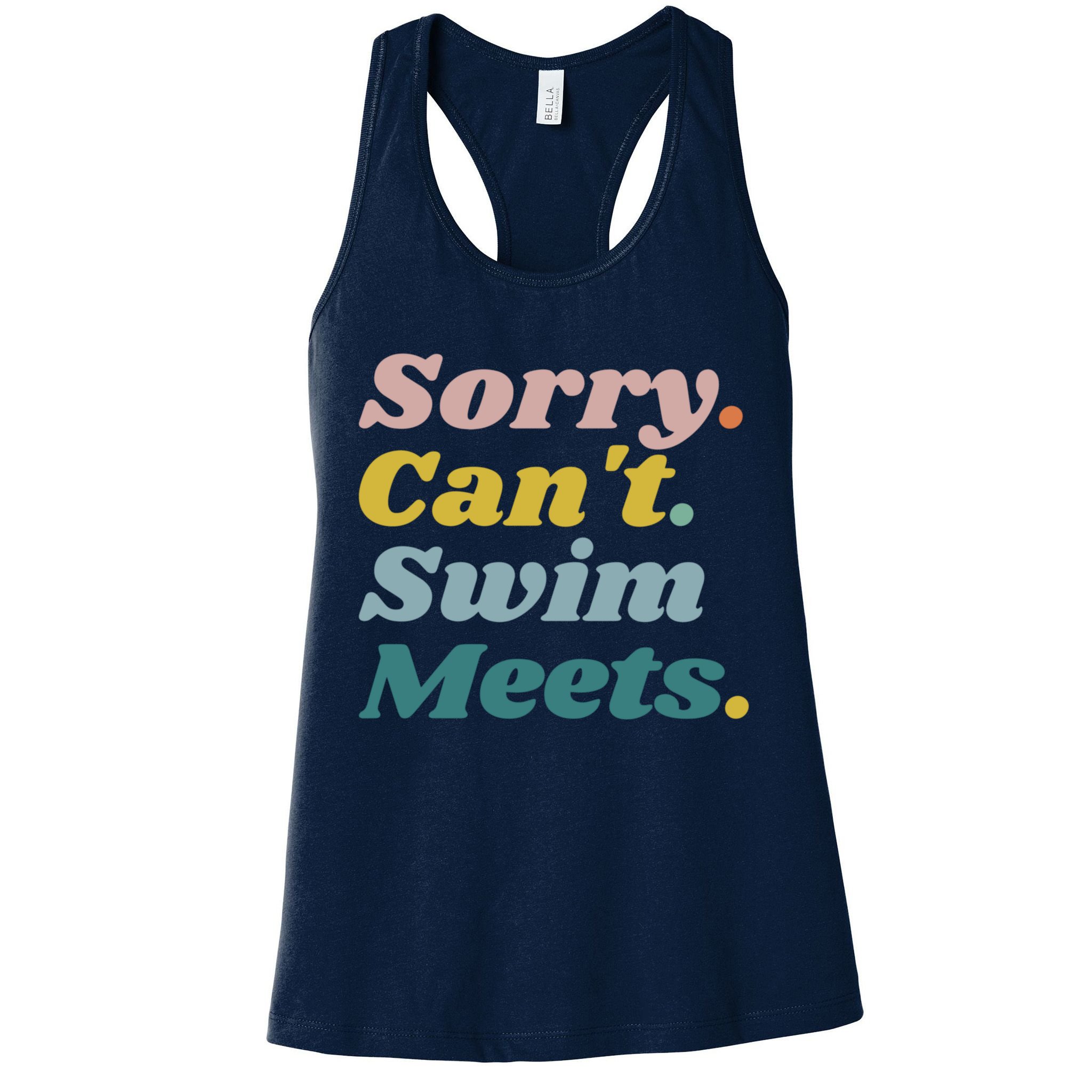 Funny Sorry Can't Swim Meets Bye Swimming Womens Tank Top