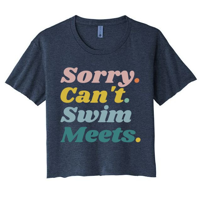 Funny Sorry Can't Swim Meets Bye Swimming Crop Top