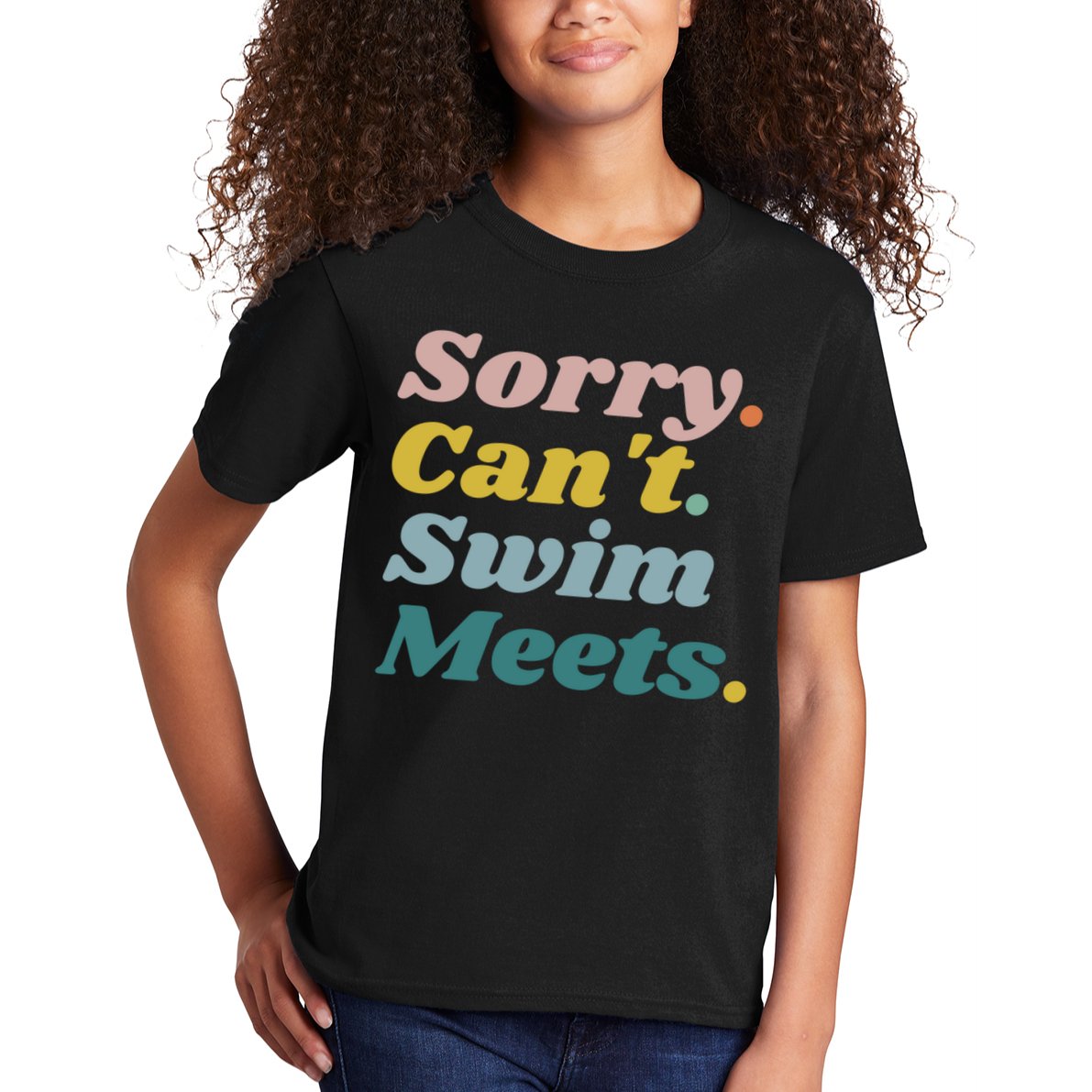 Funny Sorry Can't Swim Meets Bye Swimming Kids T-Shirt