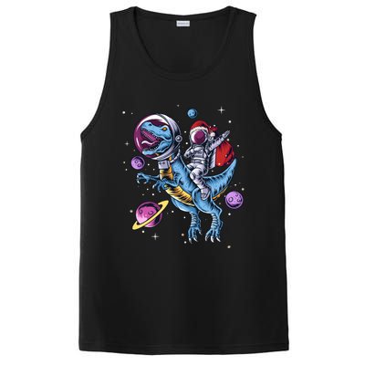 Funny Santa Claus Astronaut Christmas Riding Dinosaur Trex Gift PosiCharge Competitor Tank