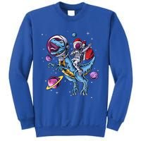 Funny Santa Claus Astronaut Christmas Riding Dinosaur Trex Gift Sweatshirt