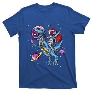 Funny Santa Claus Astronaut Christmas Riding Dinosaur Trex Gift T-Shirt