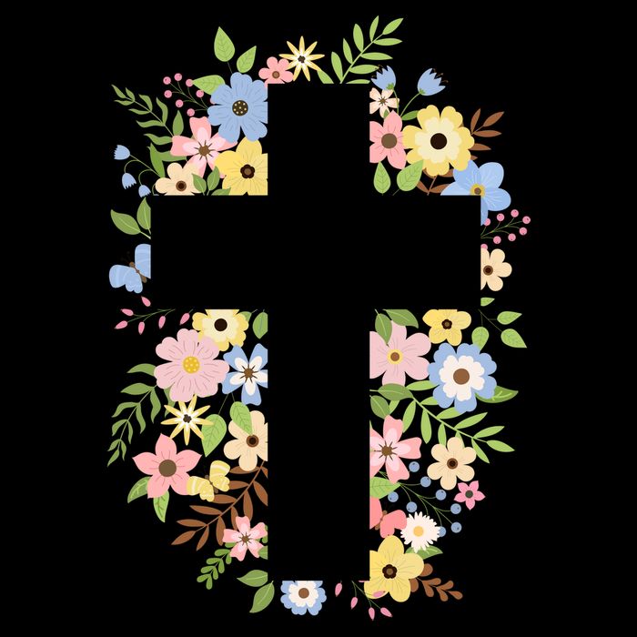 Floral Spring Cross Christianity Backpack