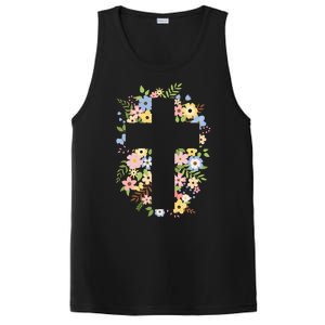 Floral Spring Cross Christianity PosiCharge Competitor Tank