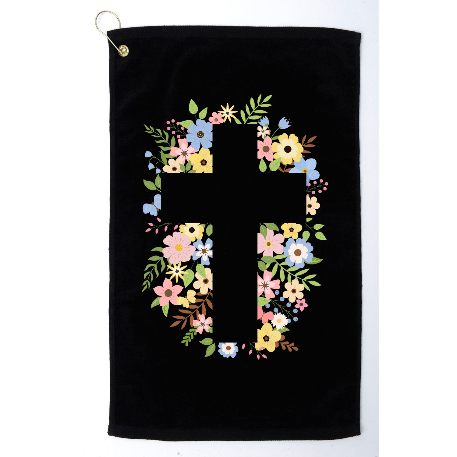 Floral Spring Cross Christianity Golf Towel