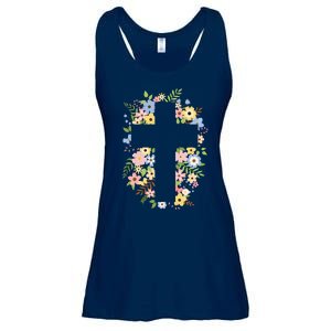 Floral Spring Cross Christianity Ladies Essential Flowy Tank