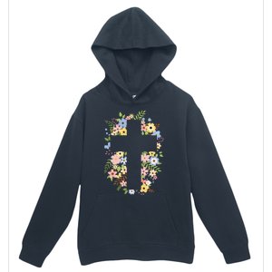 Floral Spring Cross Christianity Urban Pullover Hoodie