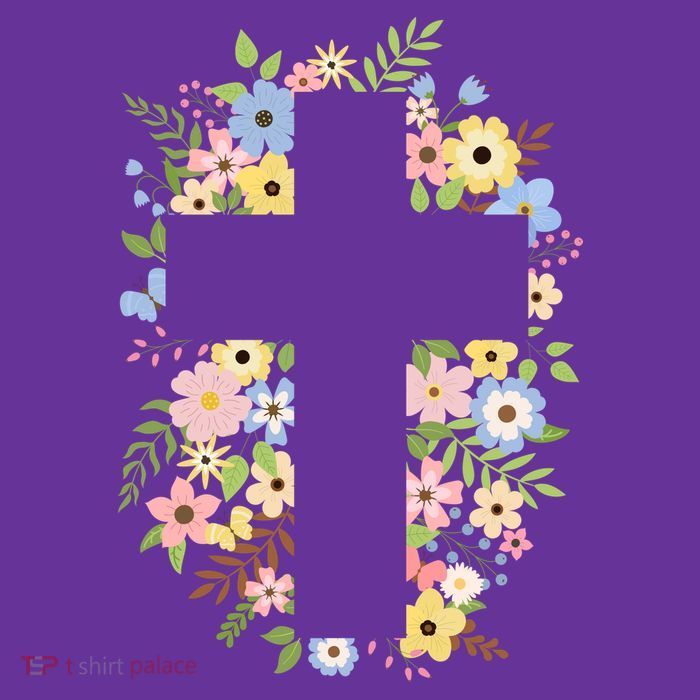 Floral Spring Cross Christianity T-Shirt