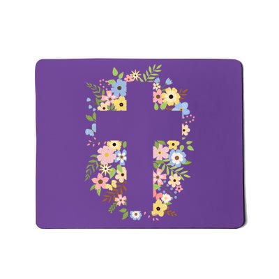 Floral Spring Cross Christianity Mousepad