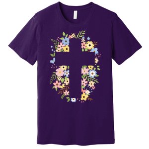 Floral Spring Cross Christianity Premium T-Shirt