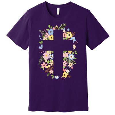 Floral Spring Cross Christianity Premium T-Shirt