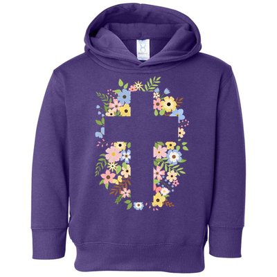 Floral Spring Cross Christianity Toddler Hoodie