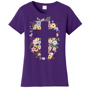 Floral Spring Cross Christianity Women's T-Shirt