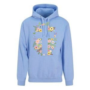 Floral Spring Cross Christianity Unisex Surf Hoodie