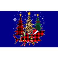 Funny Shark Christmas Tree Lights Xmas Plaid Santa Hat Gift Bumper Sticker