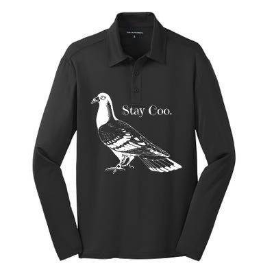 Funny Stay Coo Silk Touch Performance Long Sleeve Polo