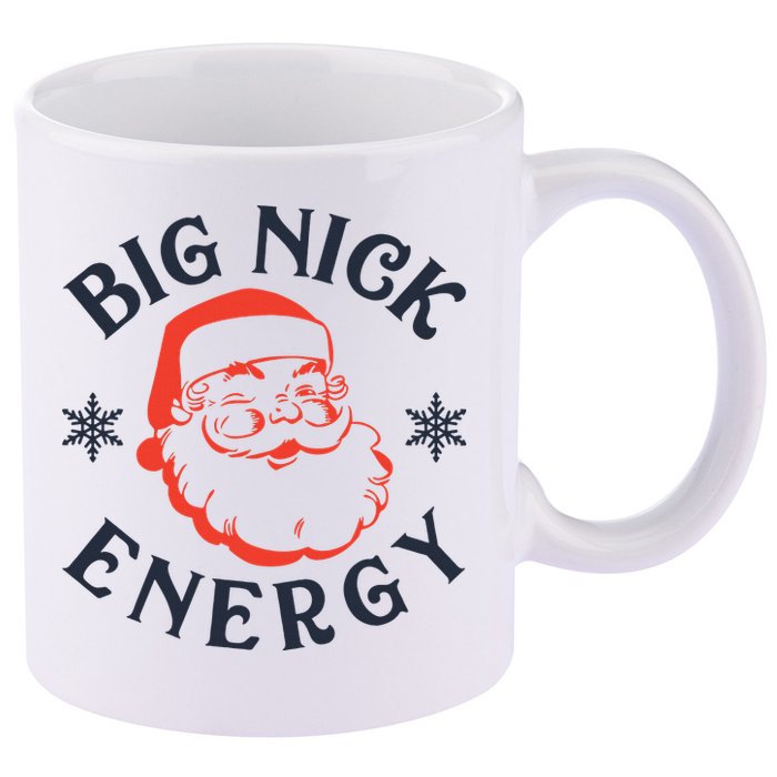 Festive Santa Claus Pajama Set for the Holidays 11oz C Handle Ceramic Mug