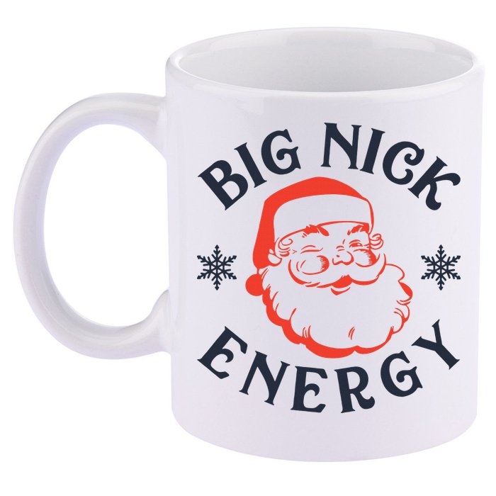 Festive Santa Claus Pajama Set for the Holidays 11oz C Handle Ceramic Mug