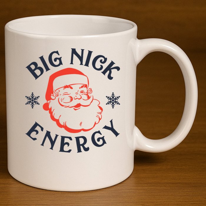 Festive Santa Claus Pajama Set for the Holidays 11oz C Handle Ceramic Mug