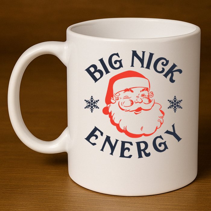 Festive Santa Claus Pajama Set for the Holidays 11oz C Handle Ceramic Mug