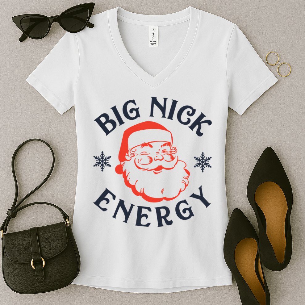 Festive Santa Claus Pajama Set for the Holidays Women's V-Neck T-Shirt