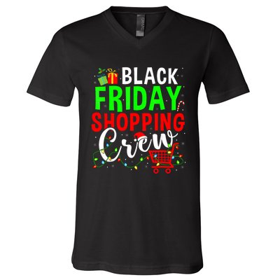 Friday Shopping Crew Christmas Family Shopping Squad V-Neck T-Shirt