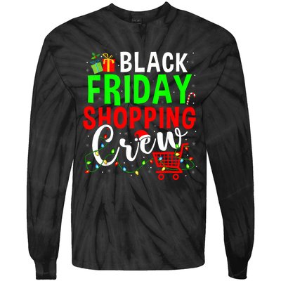 Friday Shopping Crew Christmas Family Shopping Squad Tie-Dye Long Sleeve Shirt