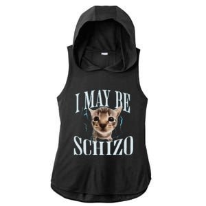 Funny Silly Cat Meme Ladies PosiCharge Tri-Blend Wicking Draft Hoodie Tank