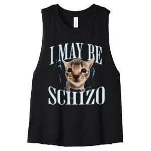 Funny Silly Cat Meme Women's Racerback Cropped Tank