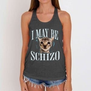 Funny Silly Cat Meme Women's Knotted Racerback Tank