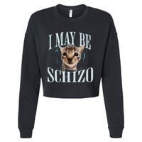 Funny Silly Cat Meme Cropped Pullover Crew