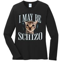 Funny Silly Cat Meme Ladies Long Sleeve Shirt