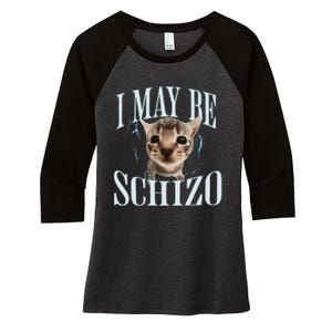 Funny Silly Cat Meme Women's Tri-Blend 3/4-Sleeve Raglan Shirt