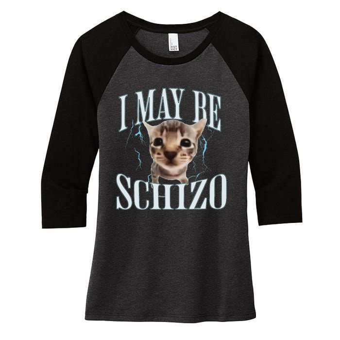 Funny Silly Cat Meme Women's Tri-Blend 3/4-Sleeve Raglan Shirt