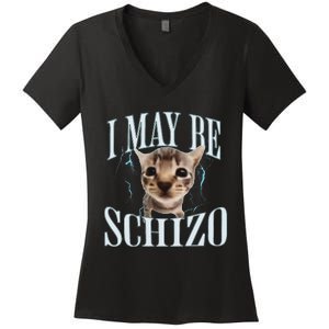 Funny Silly Cat Meme Women's V-Neck T-Shirt