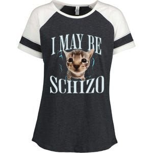 Funny Silly Cat Meme Enza Ladies Jersey Colorblock Tee