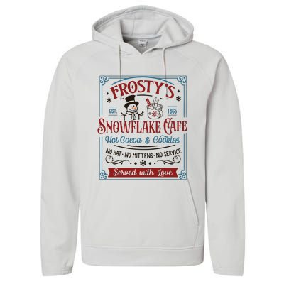 Frostys Snowflake Cafe Christmas Vibes Performance Fleece Hoodie