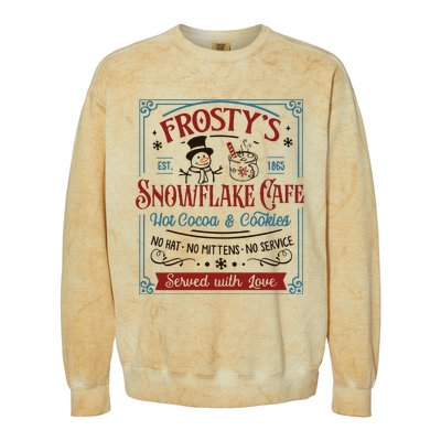 Frostys Snowflake Cafe Christmas Vibes Colorblast Crewneck Sweatshirt